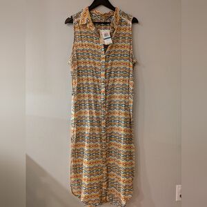 Democracy Womens Button Front Duster Cover Up Size XL Bohemian Beach Festival